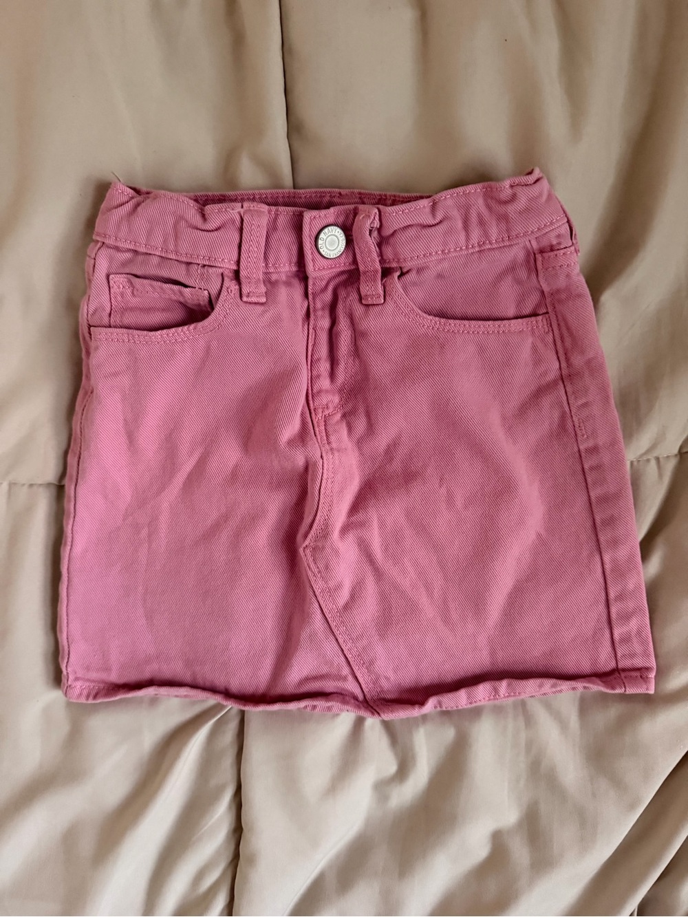 Old Navy Pink Denim Kids Skirt with Five-Pocket Look